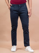 Dark Blue Cotton Blend Pants - Tistabene