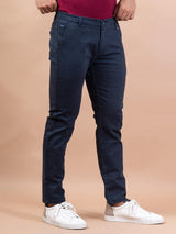 Dark Blue Cotton Blend Pants - Tistabene