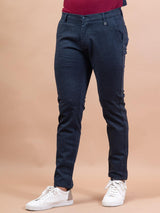 Dark Blue Cotton Blend Pants - Tistabene