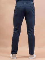 Dark Blue Cotton Blend Pants - Tistabene