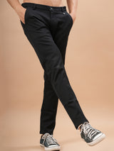 Solid Black Cotton Pant