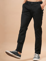 Solid Black Cotton Pant