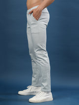 Solid Sky Blue Cotton Pant