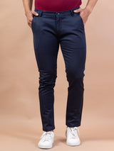 Solid Navy Blue Cotton Pant