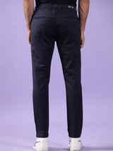 Solid Navy Blue Cotton Pant