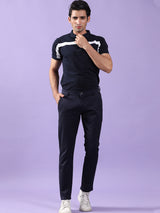 Solid Navy Blue Cotton Pant