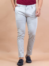 Solid Light Cream Cotton Pant