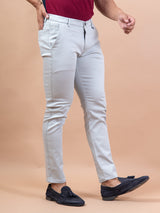 Solid Light Cream Cotton Pant