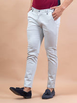 Solid Light Cream Cotton Pant