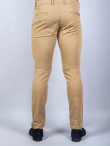 Khaki Solid Cotton Twill Trouser - Tistabene