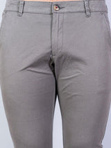 Gray Solid Cotton Twill Trouser - Tistabene