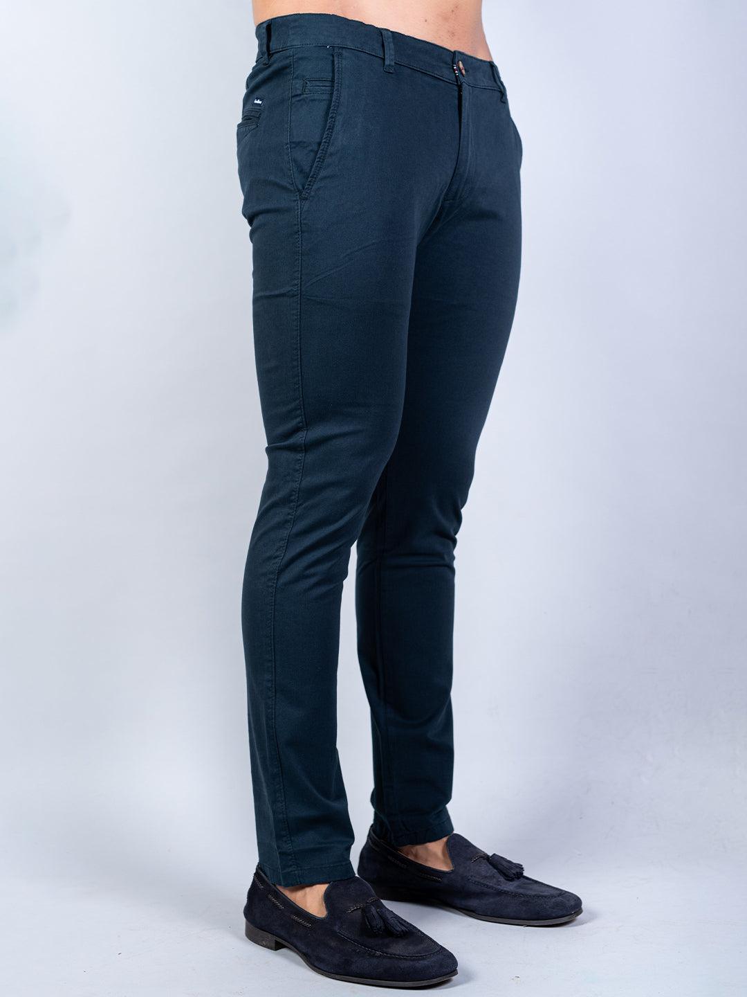 Italian Style Tailor Made Pants Tailored Trousers Slim Fit Super 110 Wool  Dress Pants Light Navy