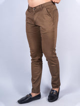 Brown Color Ankle Length Fusion Cotton Pant - Tistabene