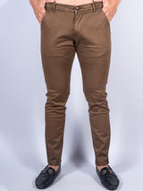 Brown Color Ankle Length Fusion Cotton Pant - Tistabene