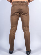 Brown Color Ankle Length Fusion Cotton Pant - Tistabene