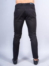 Black Color Ankle Length Fusion Cotton Pant - Tistabene