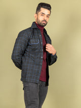 Black and Blue Checks Flannel Shacket - Tistabene