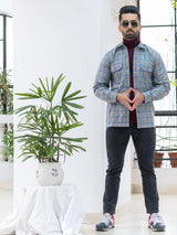 Grey Checks Flannel Shacket - Tistabene