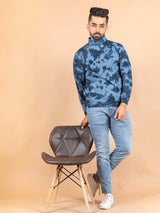 Deep Blue Tie and Dye Turtleneck - Tistabene