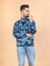 Deep Blue Tie and Dye Turtleneck - Tistabene