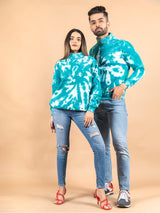 Sea Green Tie and Dye Turtle Neck - Tistabene