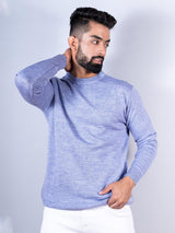 Lavender Color Crew Neck Men's Sweater - Tistabene