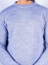 Lavender Color Crew Neck Men's Sweater - Tistabene