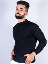 Black Color Crew Neck Men's Sweater - Tistabene