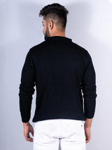 Black Color Crew Neck Men's Sweater - Tistabene