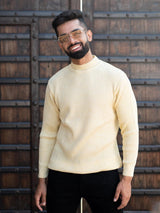 Yellow Color Turtle Neck Men's Sweater - Tistabene