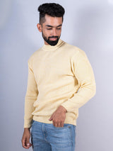 Yellow Color Turtle Neck Men's Sweater - Tistabene