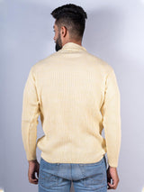 Yellow Color Turtle Neck Men's Sweater - Tistabene