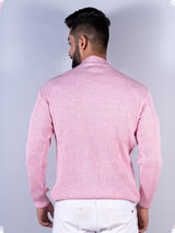 Light Pink Color Turtle Neck Men's Sweater - Tistabene