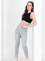 Pastel Green Skinny Fit Jeans For Women