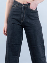 black straight fit jeans