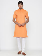 Orange Plain Designer Kurta