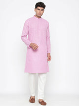 Pink Colour Printed Designer Kurta With Pyjama