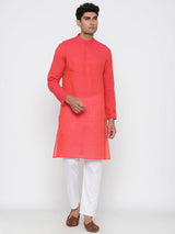 Pink Colour Printed Designer Kurta With Pyjama