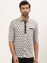 White Elephant Block Print Mens Shirt