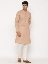 Orange Designer Kurta With Pyjama Set