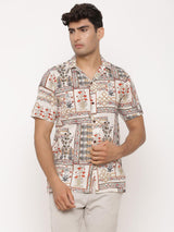 white printed shirt for men