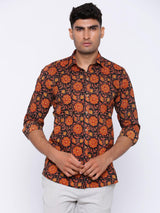 Orange Printed Shirt 