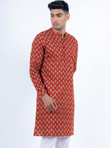 Red Aaftab Printed Kurta