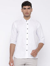 White Cotton Linen Shirt - Tistabene