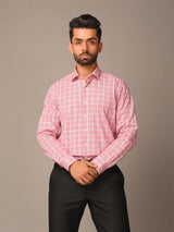 Pink Plaid Checks Cotton Shirt - Tistabene